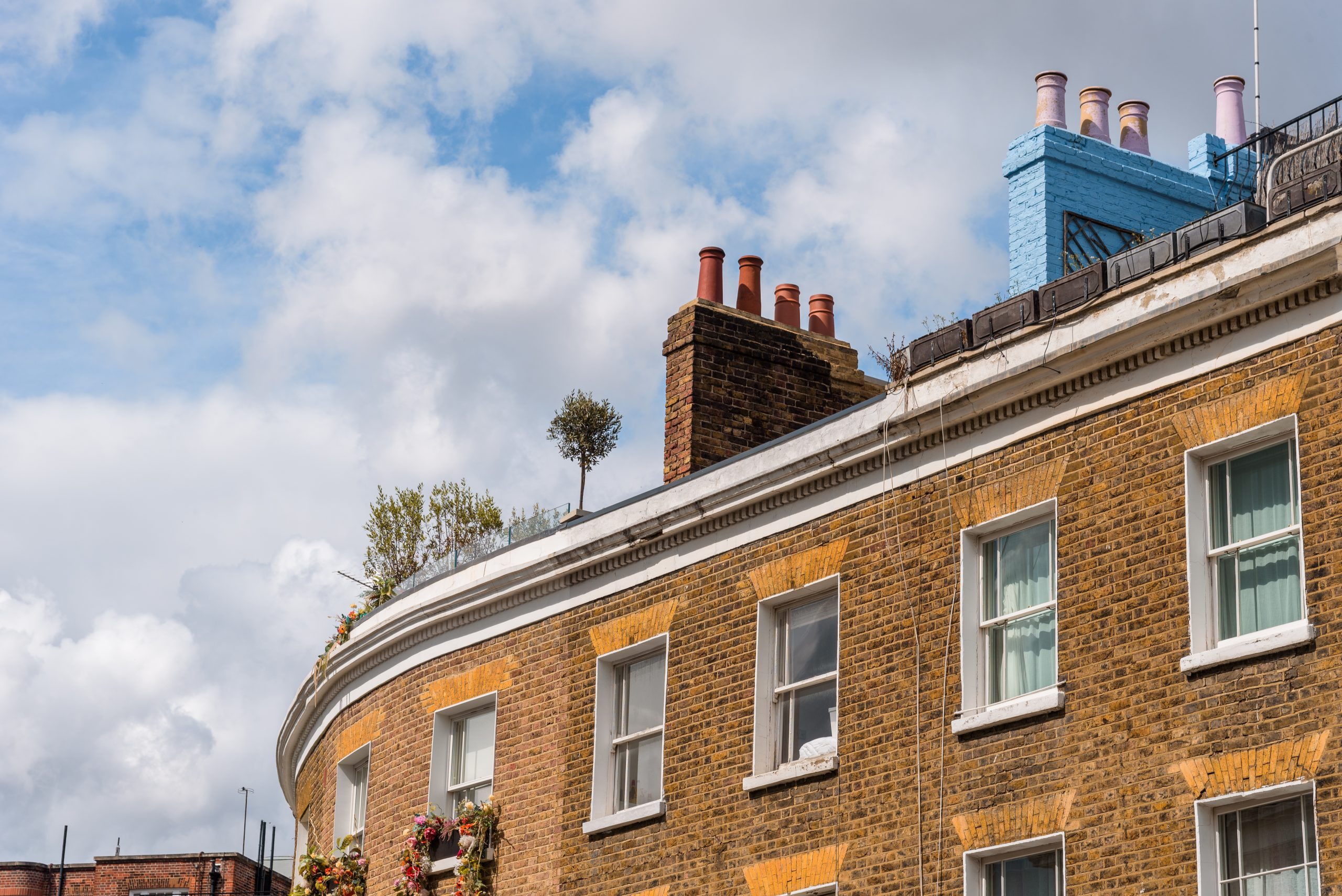 Traditional houses in Notting Hill neighborhood in London